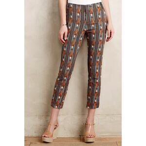 Anthropologie Cartonnier Fish Print Charlie Trouser Pants Women’s 2 Petite